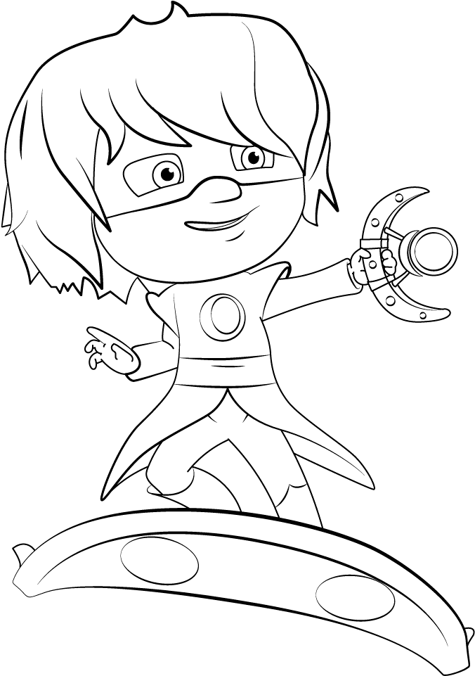 Animated Hero Boy Coloring Page