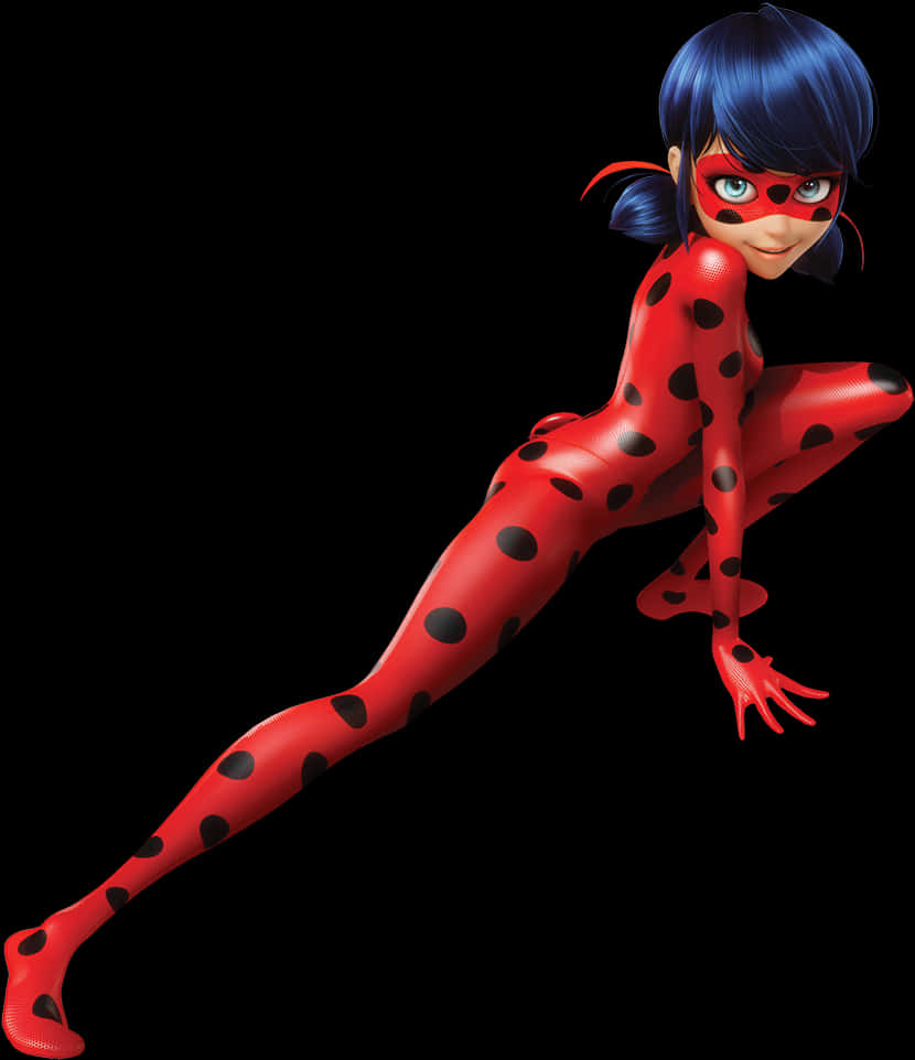 Animated Heroinein Redand Black Costume