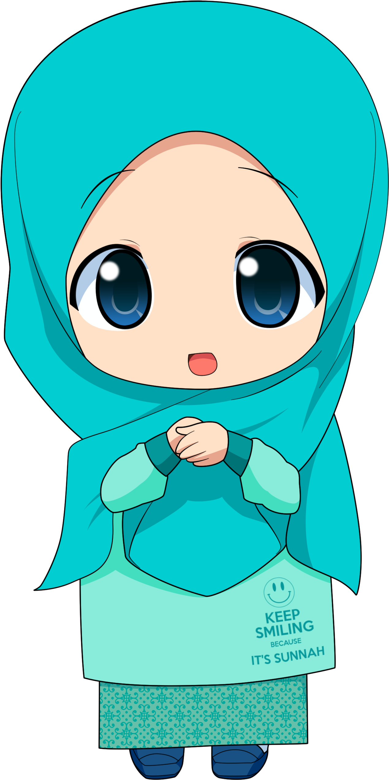 Animated Hijab Girl Smiling Sunnah