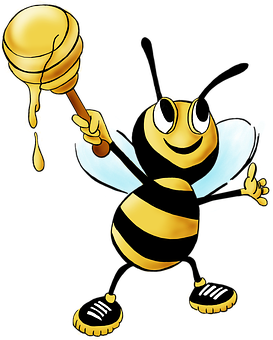 Animated Honey Bee With Dripping Honey