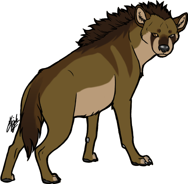 Animated Hyena Standing Side View