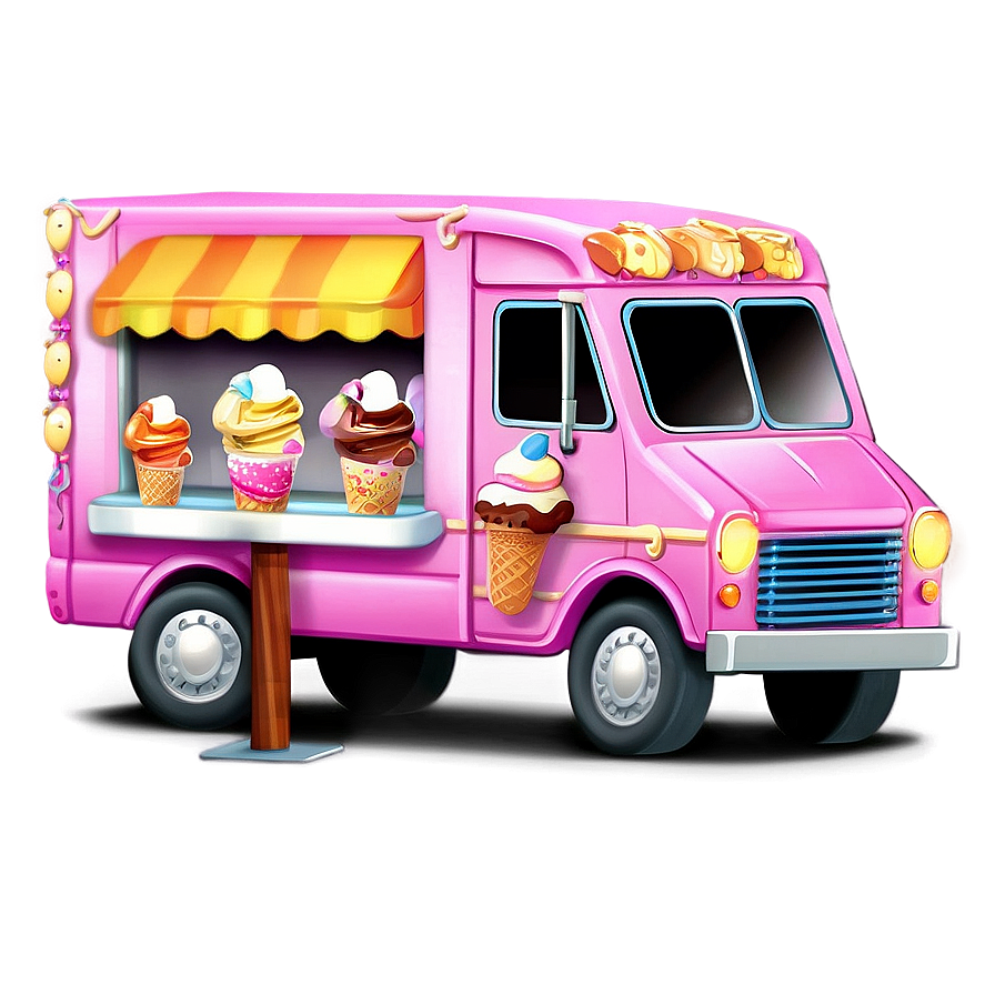 Animated Ice Cream Truck Scene Png Emn