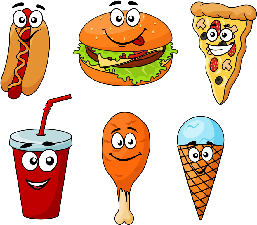 Animated Junk Food Characters