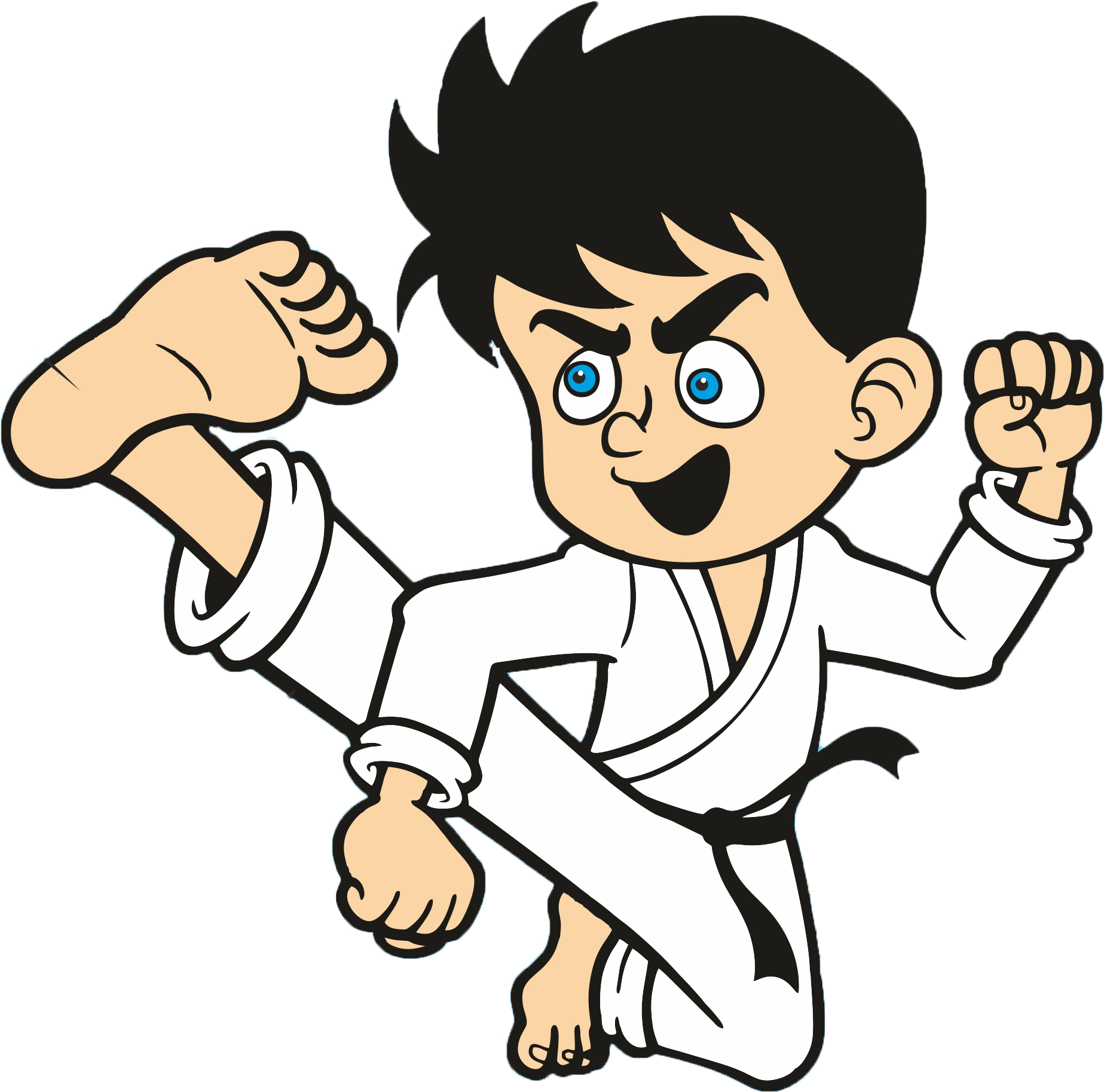 Animated Karate Kid Action Pose