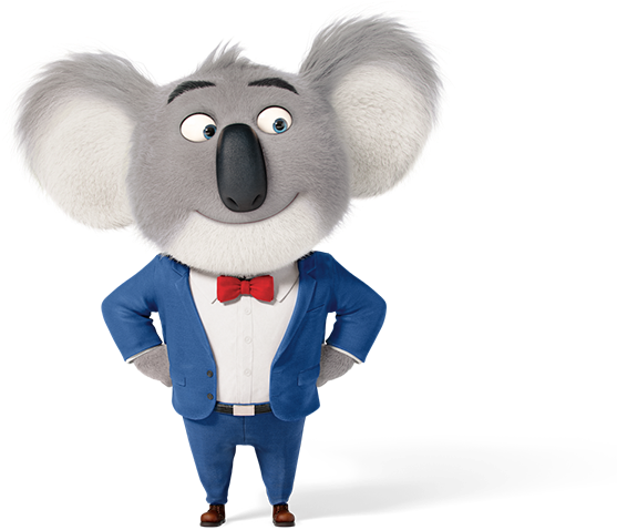 Animated Koala Characterin Blue Suit