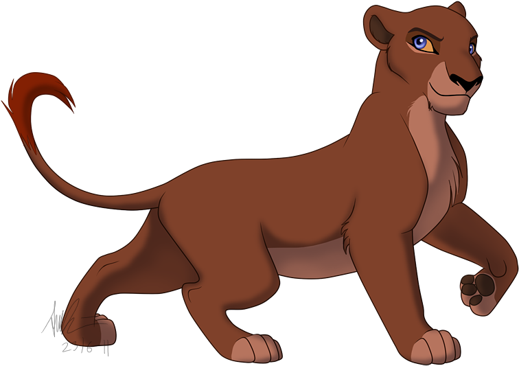 Animated Lioness Striding