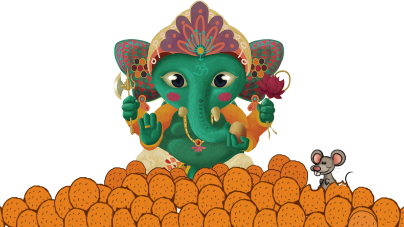 Animated Lord Ganeshand Mouse