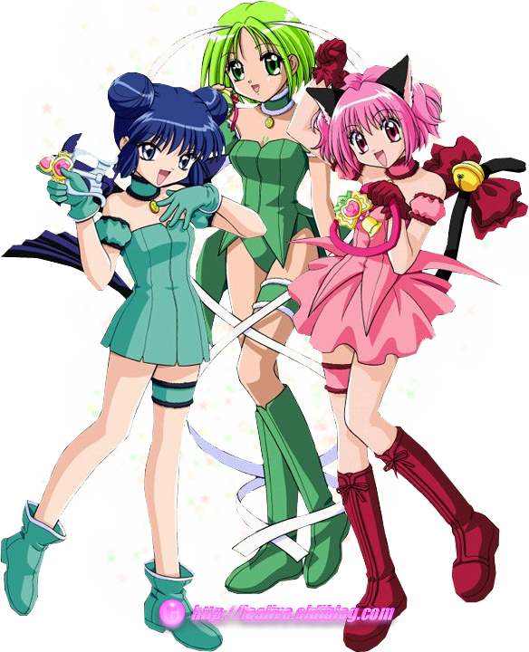 Animated Magical Girls Group Pose