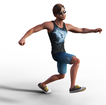 Animated Man Running Pose