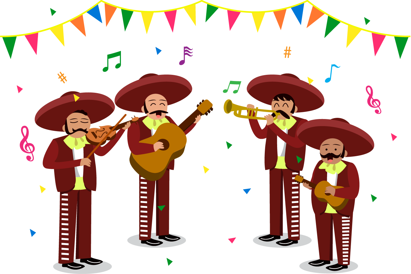 Animated Mariachi Band Celebration