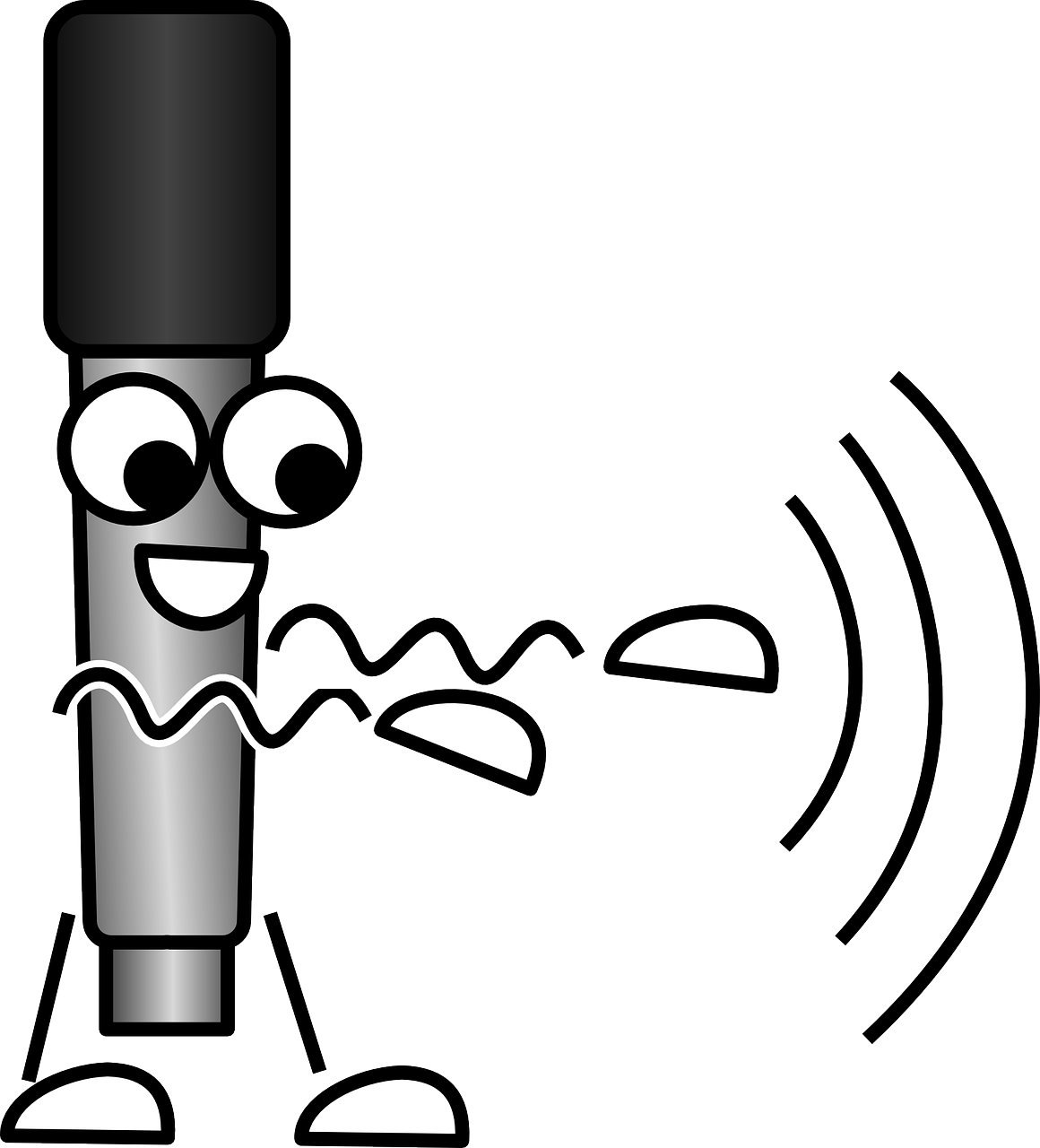 Animated Microphone Character