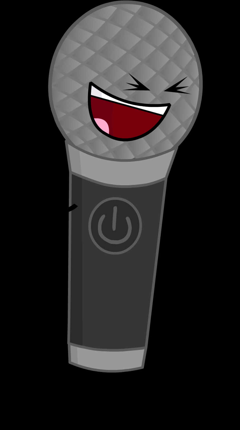 Animated Microphone Character Smiling