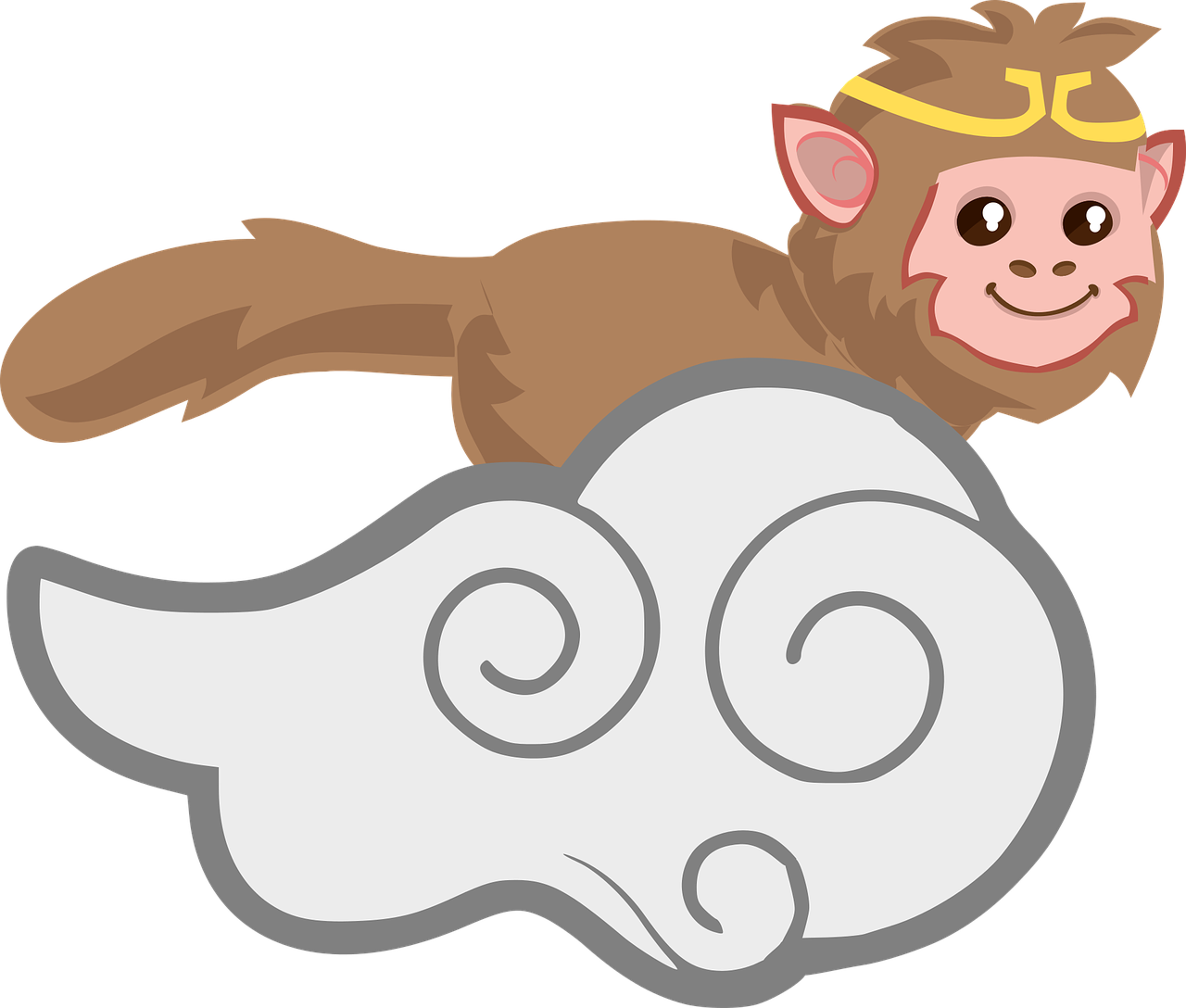 Animated Monkey Cloud Travel