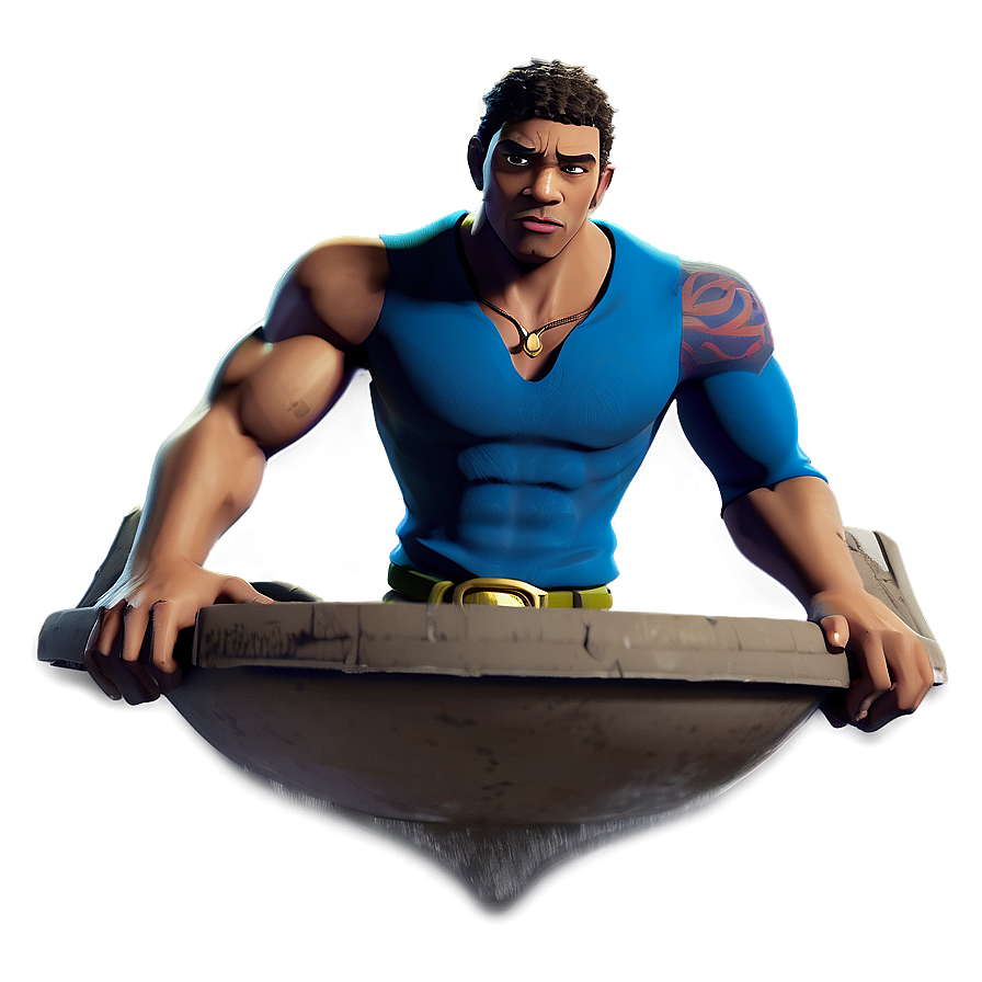 Animated Muscular Character Lifting Stone