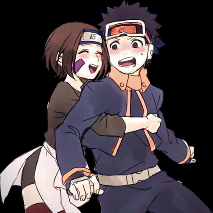 Animated Narutoand Rin Hug