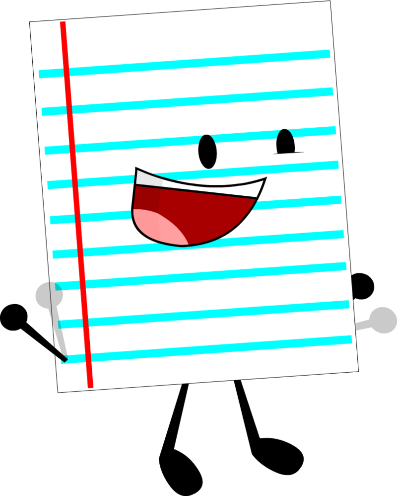 Animated Notebook Paper Character Smiling