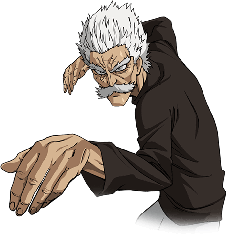 Animated Older Man Ready To Punch