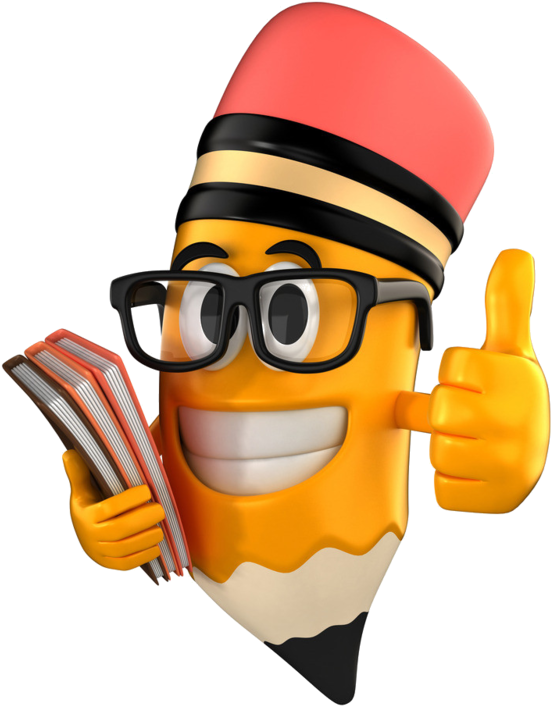 Animated Pencil Character Thumbs Up