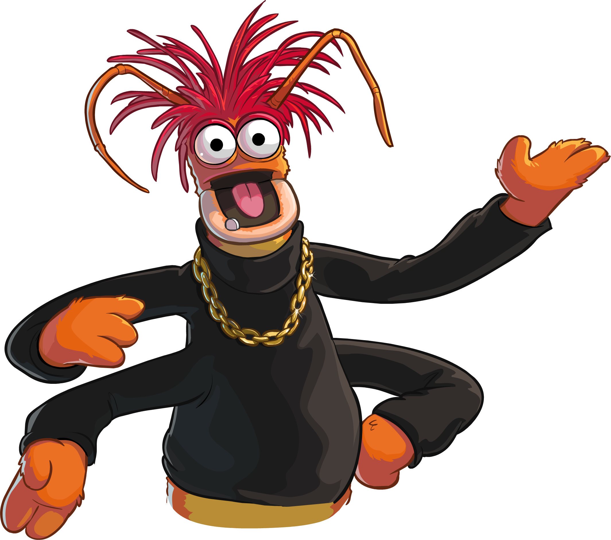 Animated Pepethe King Prawn Muppet Character