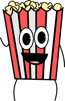 Animated Popcorn Character