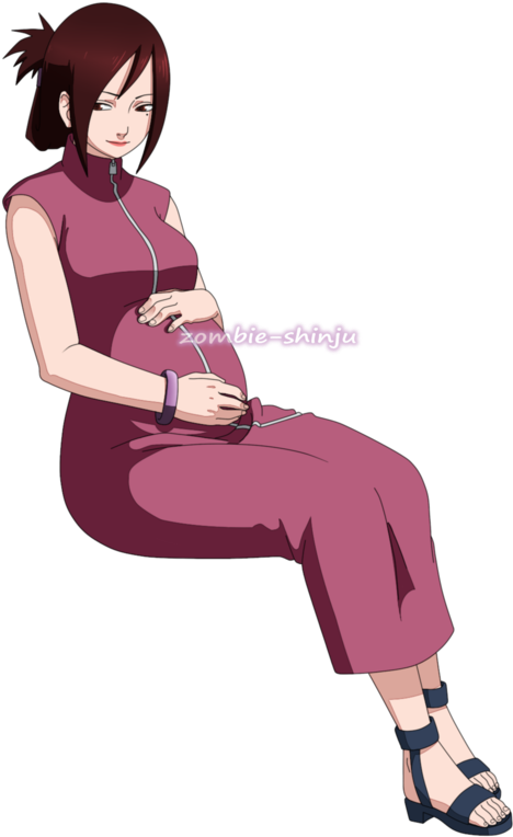 Animated Pregnant Characterin Purple Outfit
