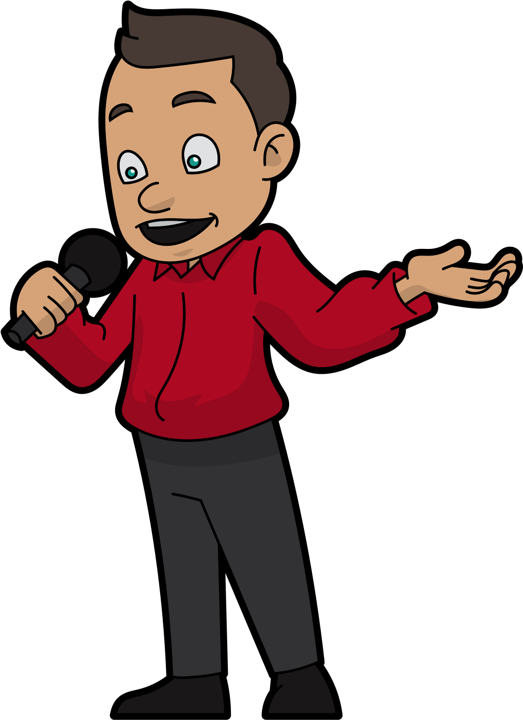 Animated Presenter With Microphone