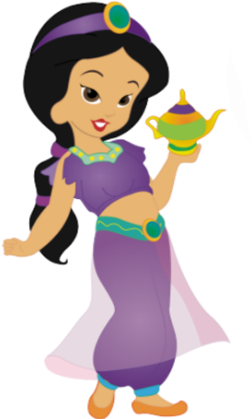 Animated Princess Holding Magic Lamp