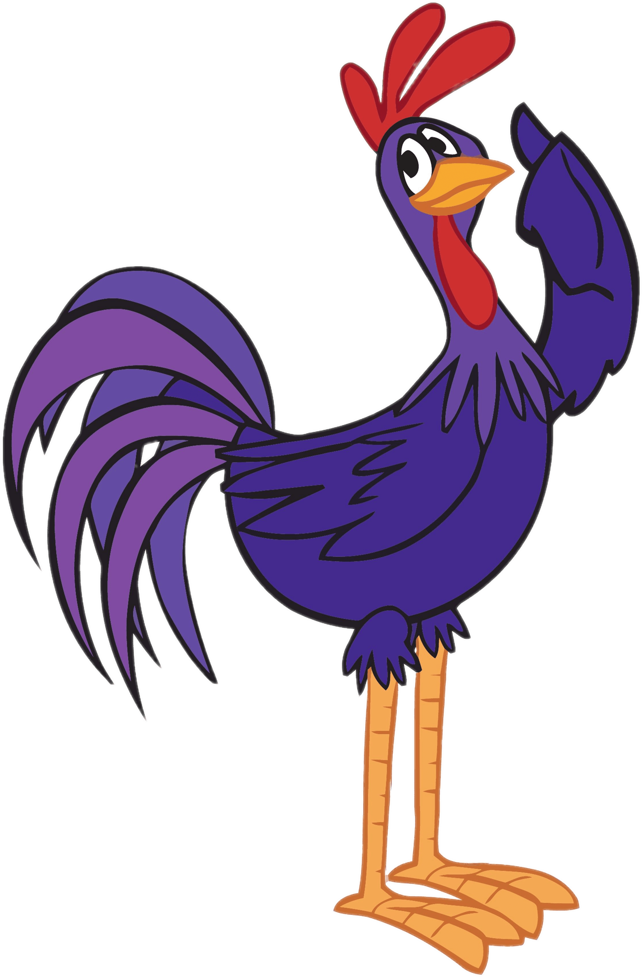 Animated Purple Rooster Posing