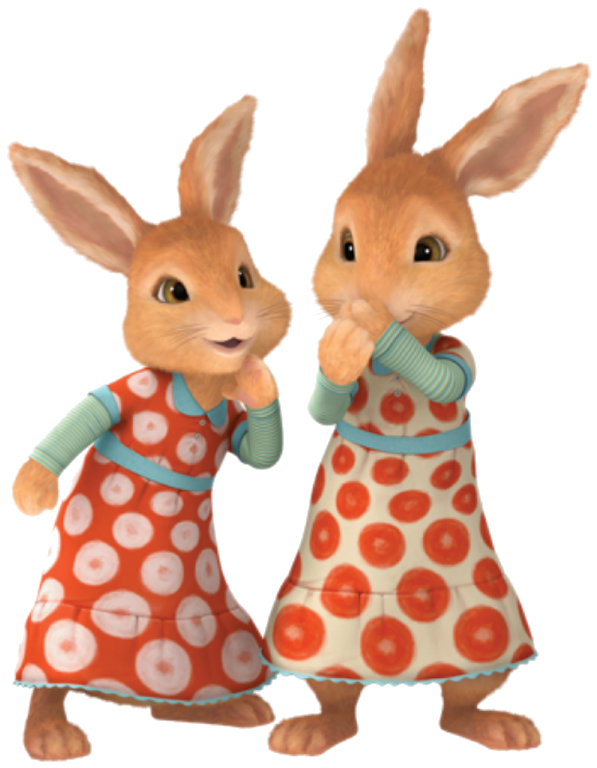 Animated Rabbit Siblingsin Dresses