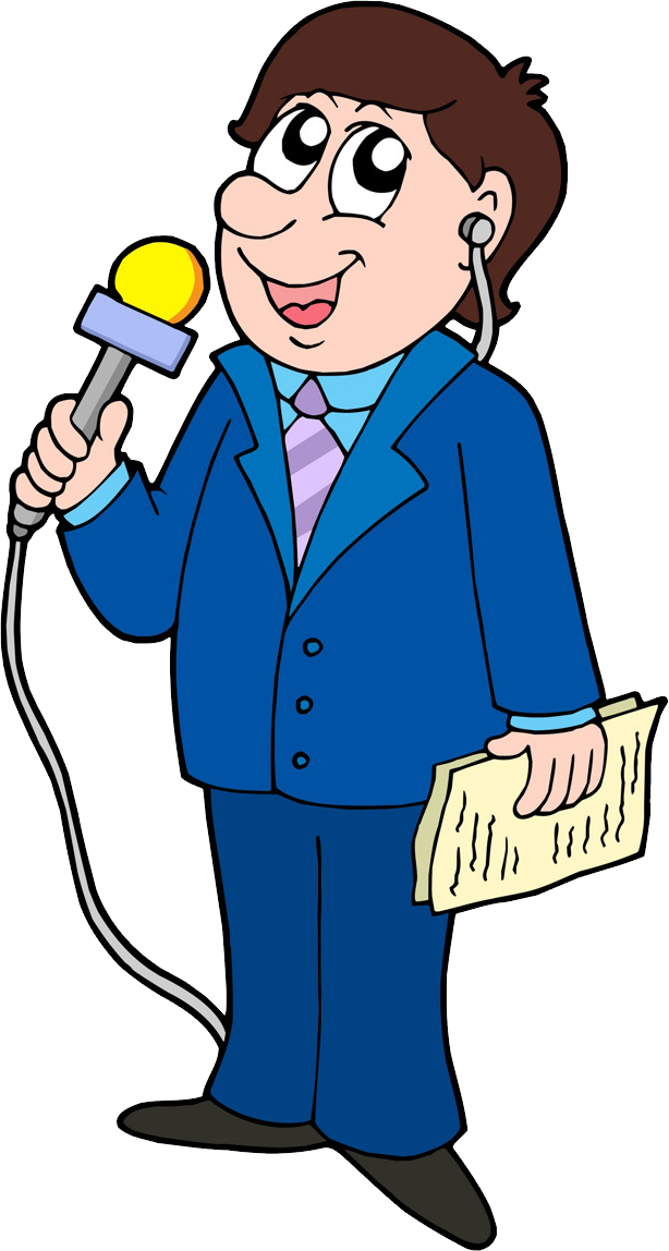 Animated Reporter With Microphone
