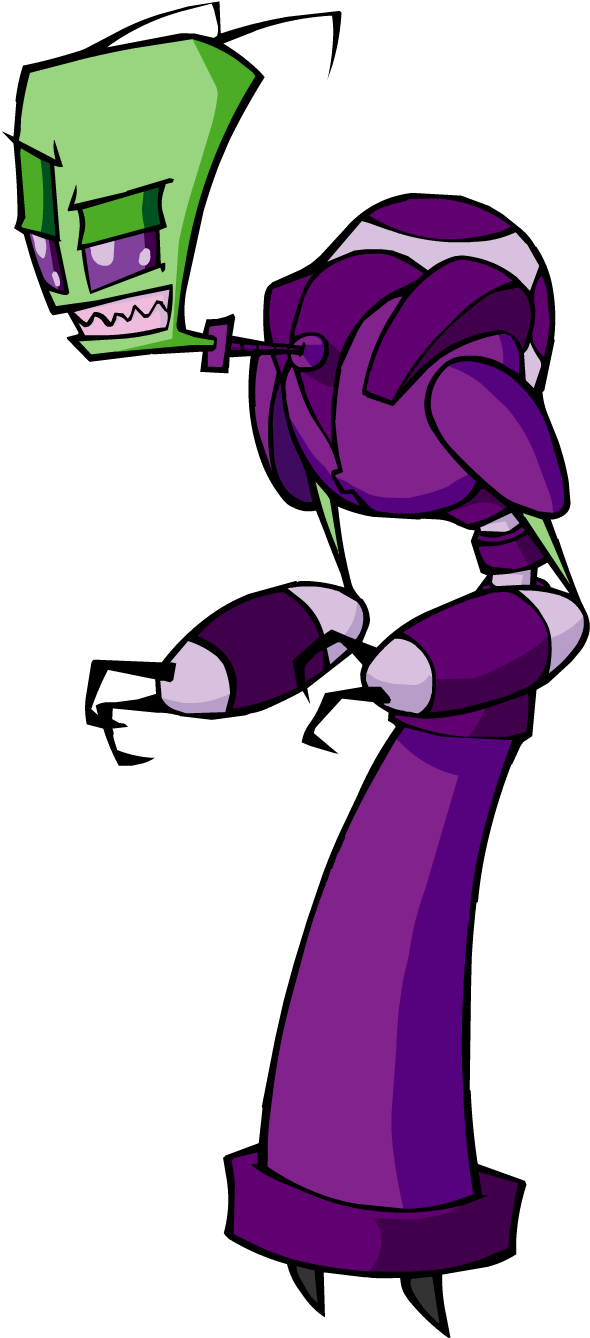 Animated Robot Character Purple Accents