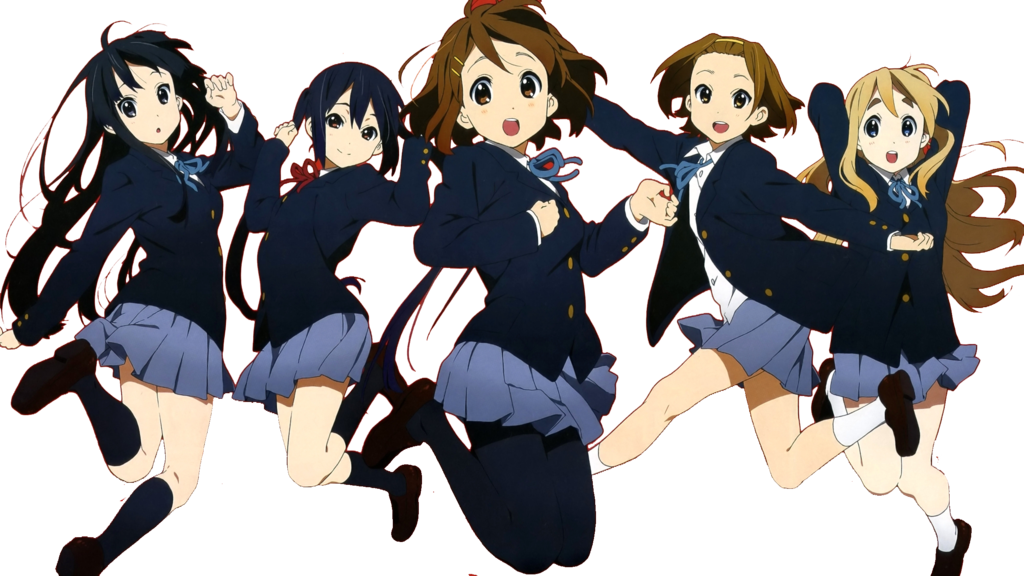 Animated Schoolgirls Jumping In Uniform