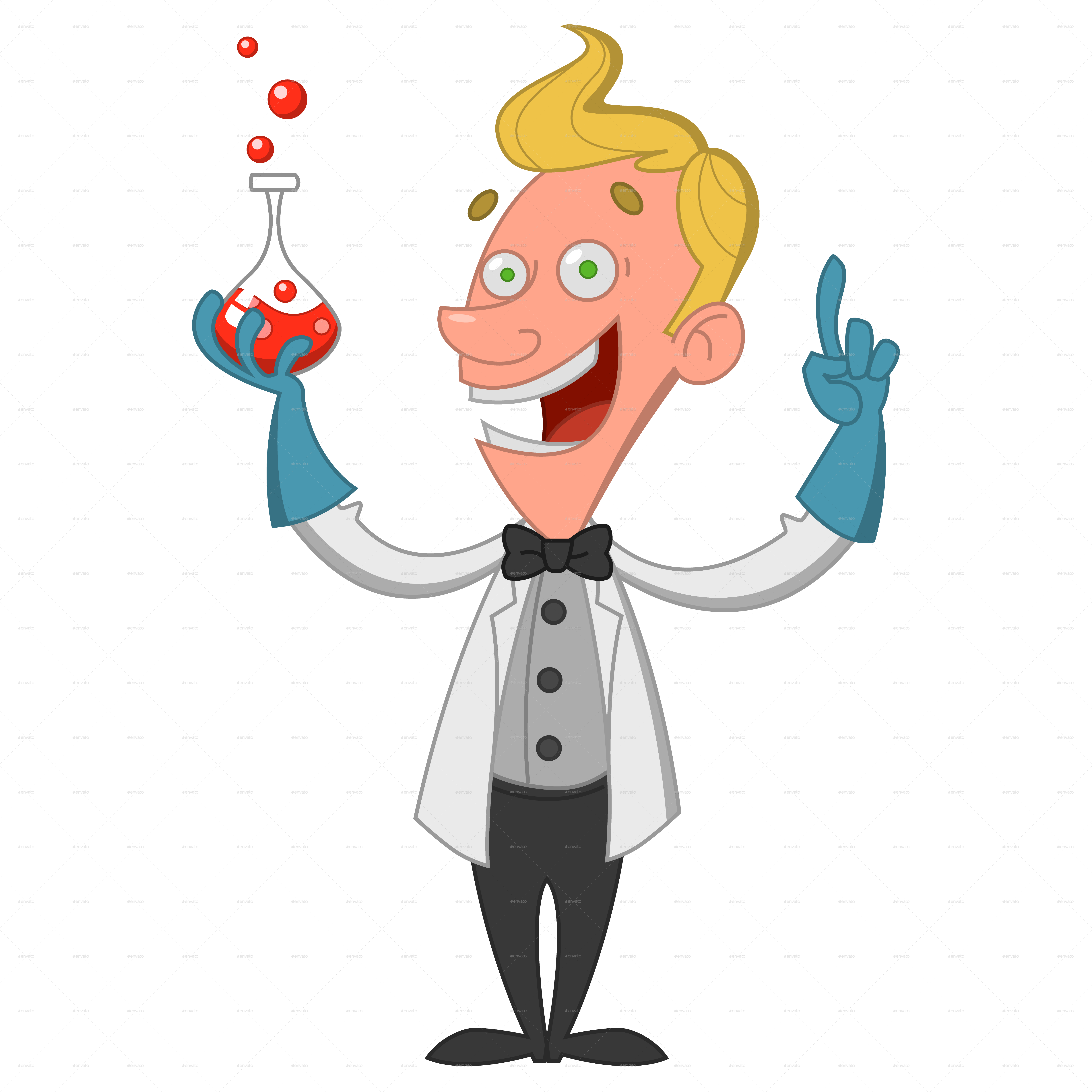 Animated Scientistwith Beaker