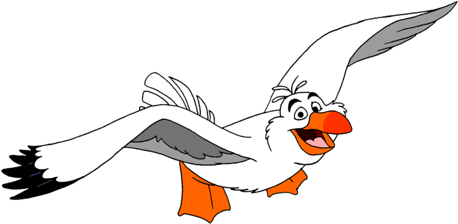 Animated Seagull Character Flying