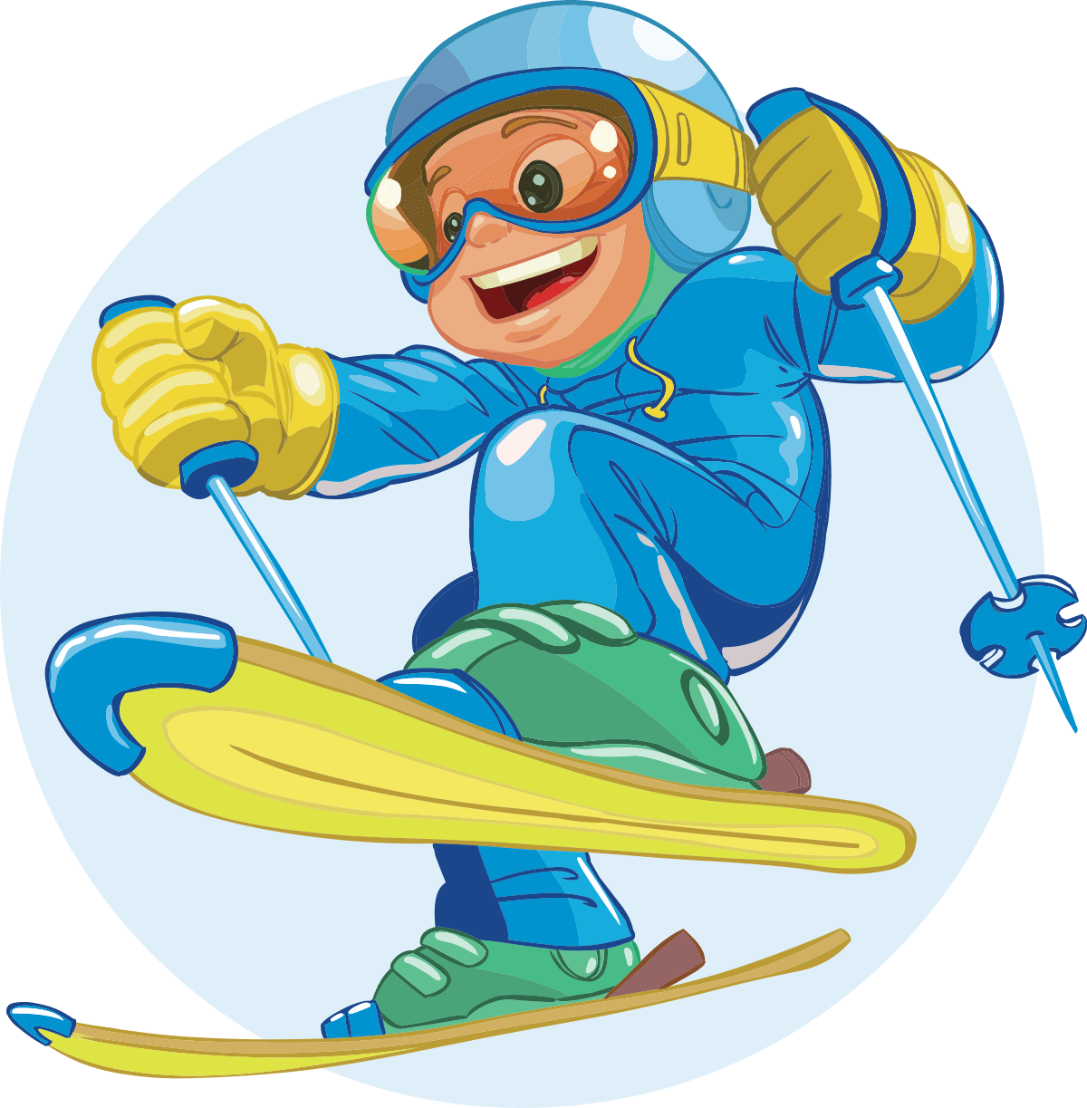 Animated Skier Action Pose