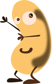 Animated Smiling Bean Character