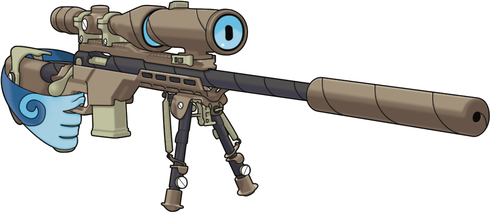 Animated Sniper Rifle Character