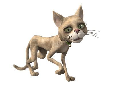 Animated Sphynx Cat Walking