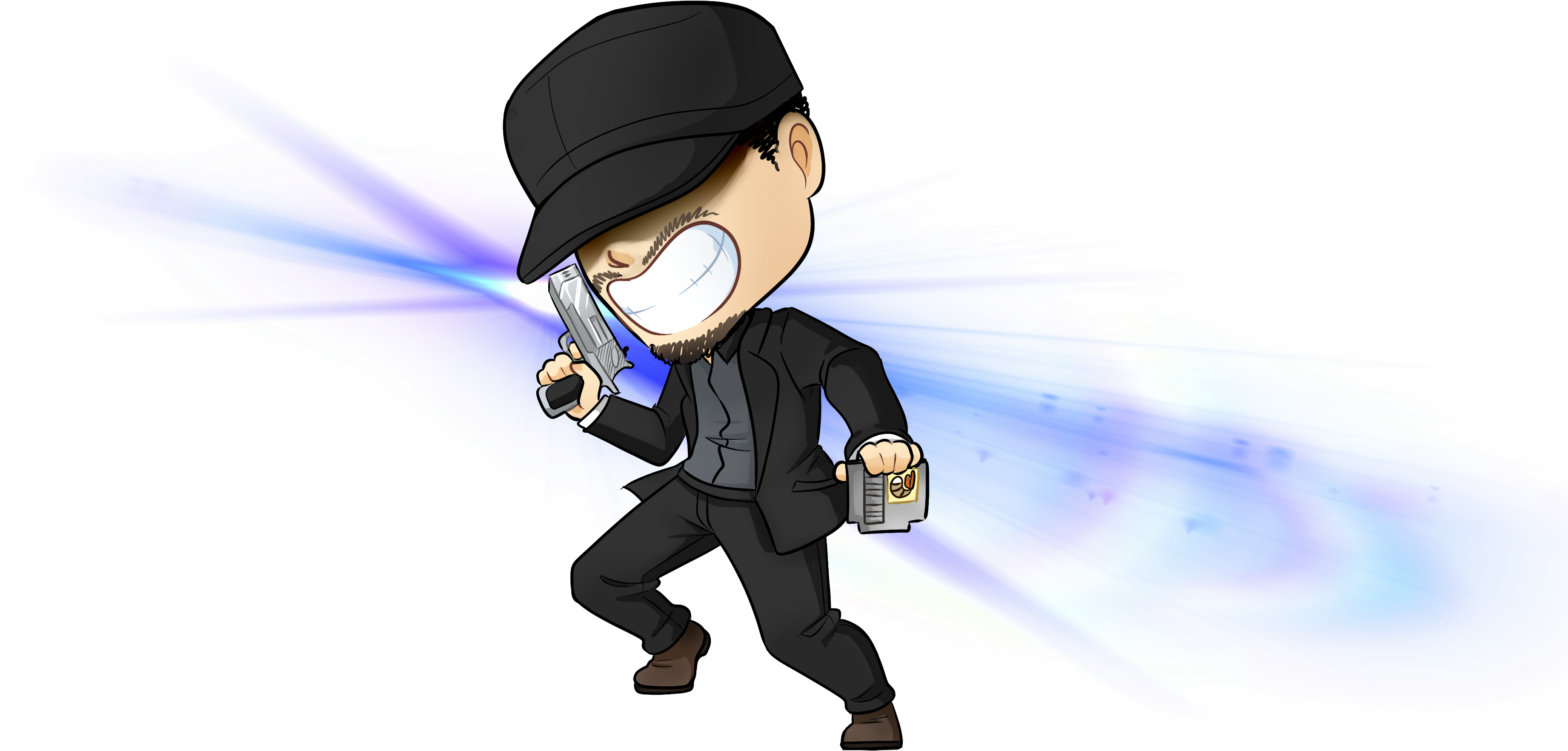 Animated Spy Character With Glowing Effect