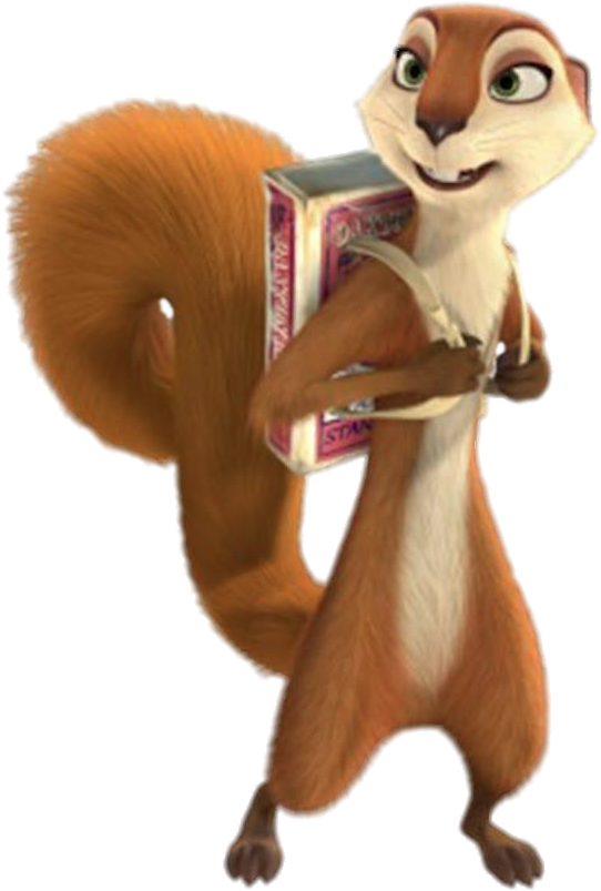 Animated Squirrel Holding Box