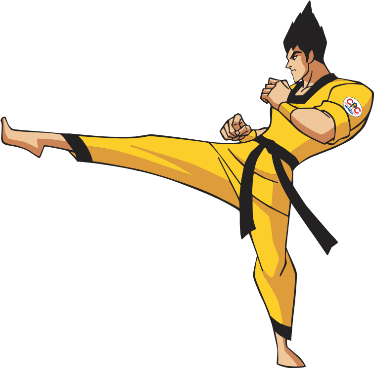 Animated Taekwondo Black Belt Kick