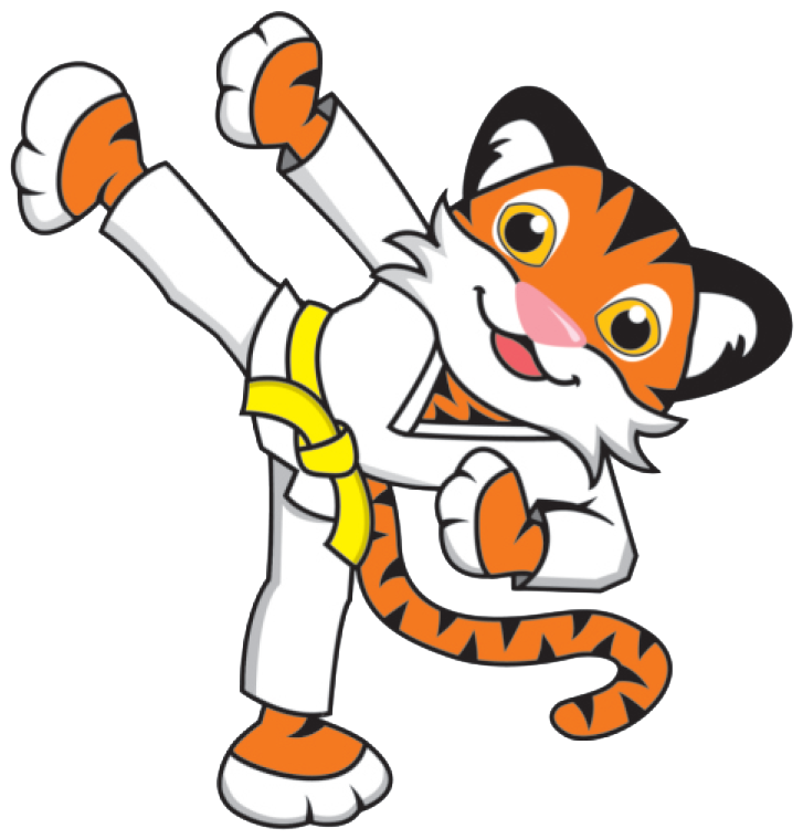 Animated Taekwondo Tiger Yellow Belt