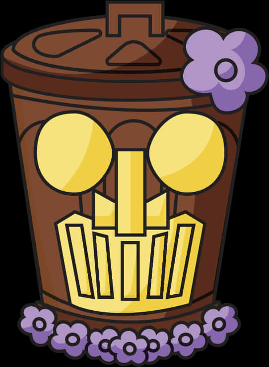 Animated Trash Can Character