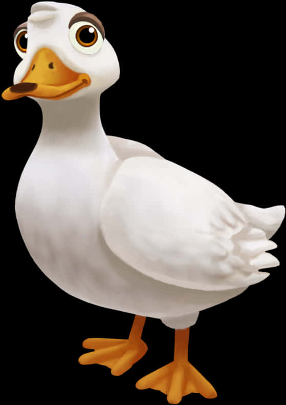 Animated White Duck Character