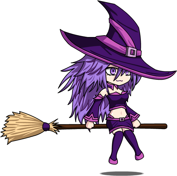 Animated Witchon Broomstick