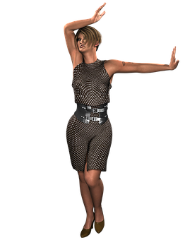 Animated Woman Dancing Pose