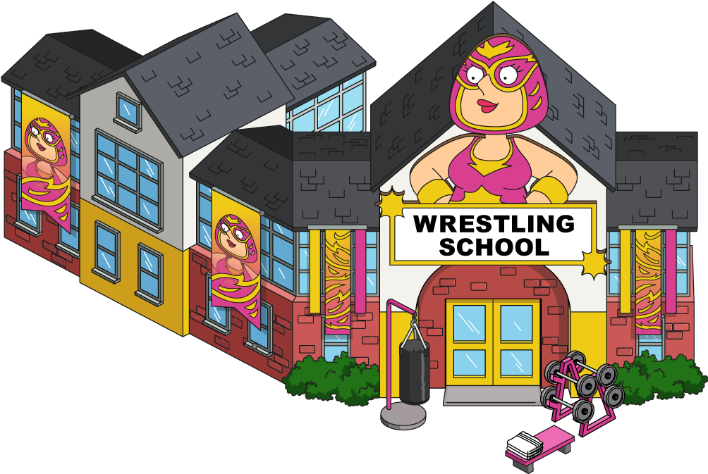 Animated Wrestling School Facade