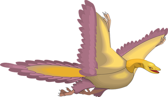 Animated Yellow Bird In Flight