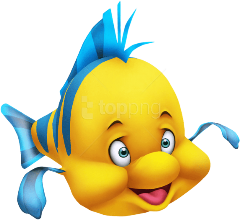 Animated Yellow Blue Fish Character