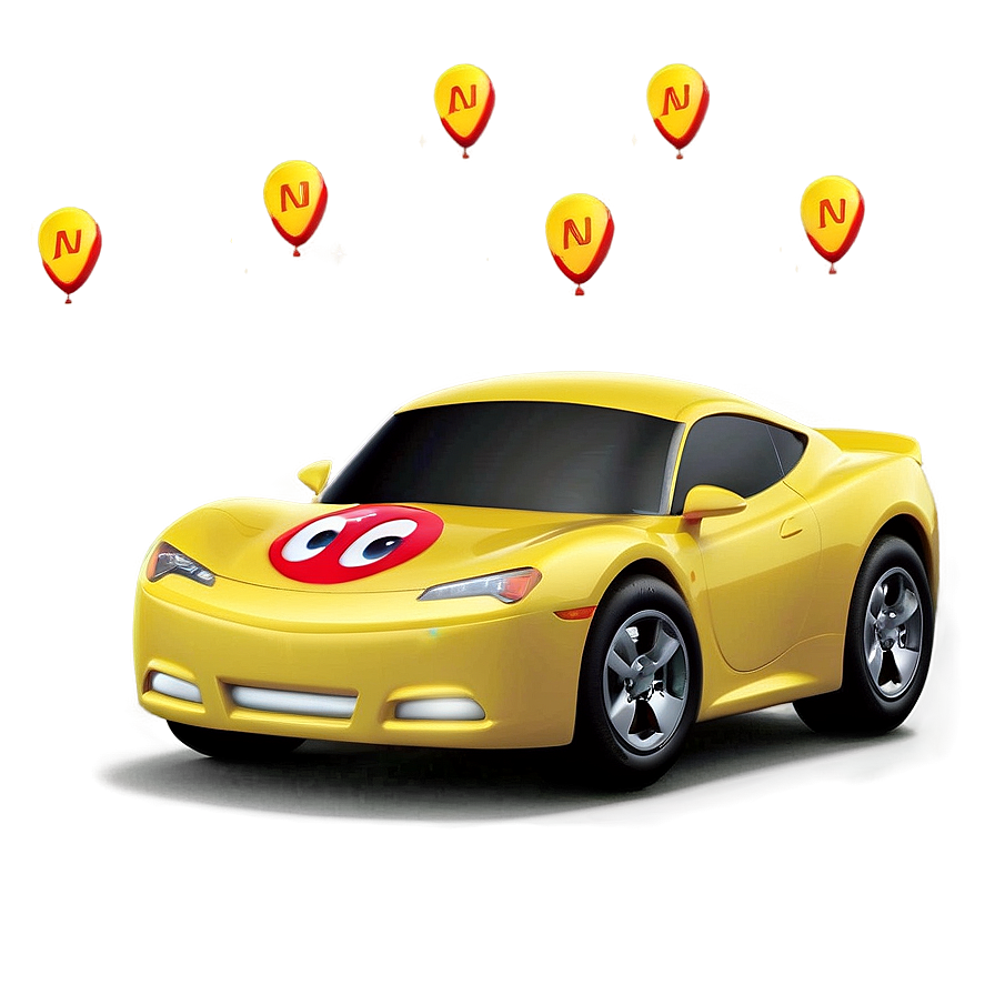 Animated Yellow Car Character Png Wkv